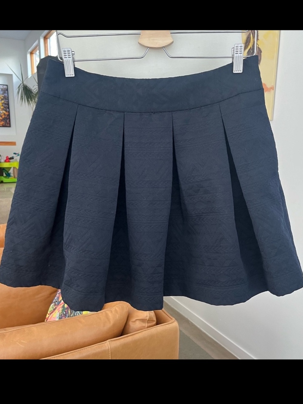Banana Republic Jacquard Textured Pleated Mini Skirt